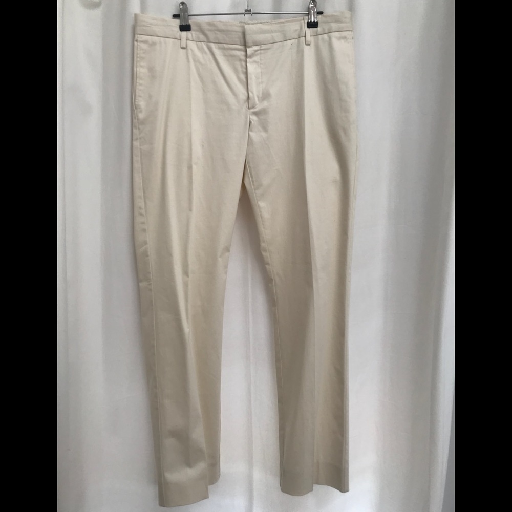 Paul & Joe straight leg cream cotton pants, L